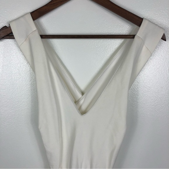 Lulus Going Steady Criss Cross Open Back Skater Ivory Mini Dress Size Medium - Picture 4 of 13